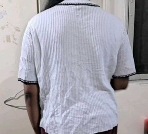Ribbed Knit Crew Neck Top