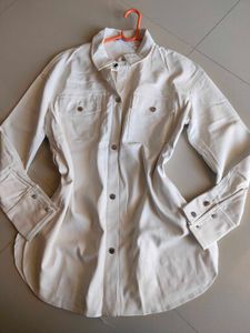Leather off white or beige shirt