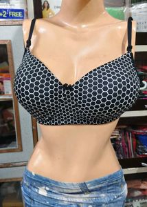 Women's Cotton Blend Printed Non-Padded Everyday B