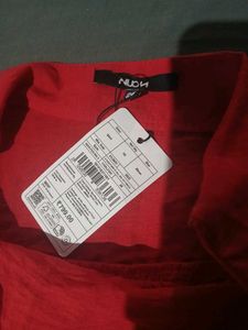 Red Ruffle Mini Skirt