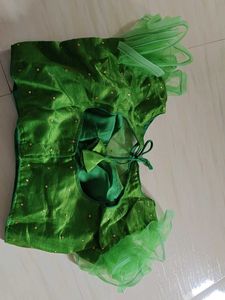 stylish parrot colour blouse with net sleeve