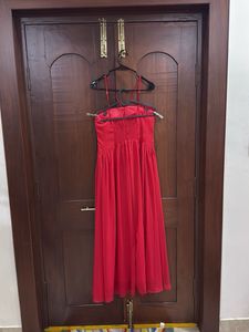 Stunning Red Halter Neck Maxi Dress
