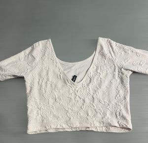 Textured Crop Top ( Peach Color )