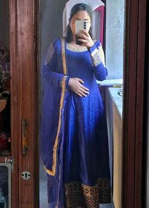 Royal Blue Anarkali Kurta Set