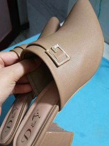 Stylish Brown Heeled Mules