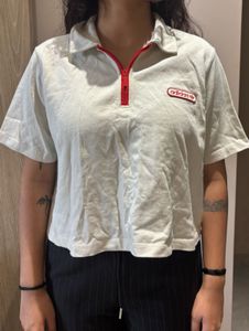 Adidas Quarter Zip Polo T-Shirt
