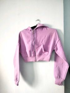 Lavender Cropped Zip-Up Hoodie 💜