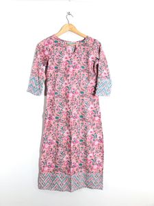 Peach Printed Kurta(Women’s)