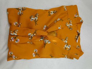 Mustard Floral Print top
