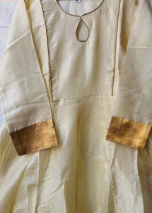 Elegant Cream Anarkali Gown