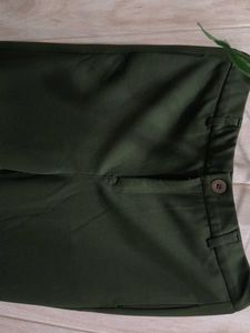 Olive Green Wide Leg Trousers