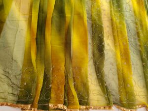 Beautiful Ombre Green Yellow saree