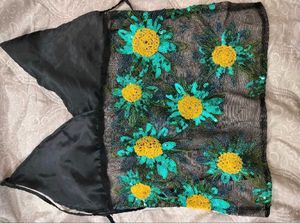 Sequin Floral Sheer backless Top