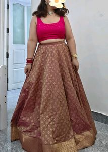 Pure Banarsi Silk Lehenga Skirt Self Made