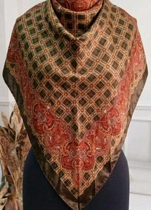 Vintage Patterned Silk Scarf