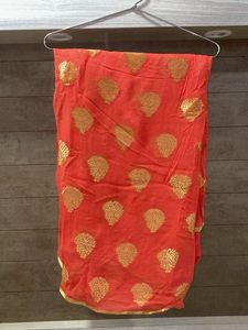 Orange Silk Saree With Blouse