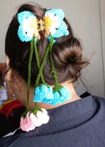 Crochet Flower Claw Clip