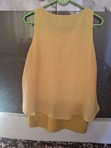 Elegant Yellow Sleeveless Top