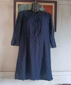 Navy Blue Lace Dress