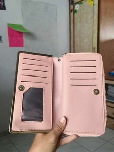 Cute Pink Butterfly Wallet with Pom Po