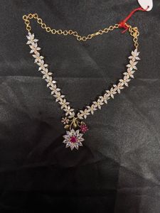 Stunning CZ Flower Necklace &amp; Earrings Set