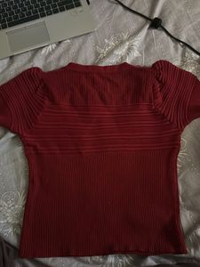 Chic Ribbed Lace Trim Top