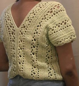 Crocheted V-Neck Summer Top