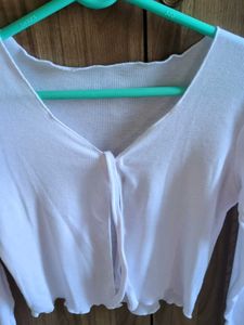 women full sleeve white shrug