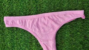 Pink Cotton Thong Panty