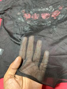 Black Sheer Mesh Top