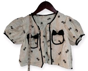 Cute Floral Bow Crop Top