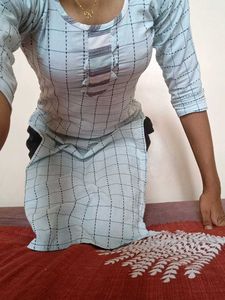 cyan kurta for daily college styling