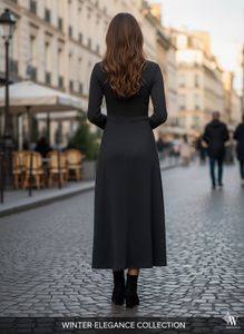 Elegant Black Long Sleeve Dress