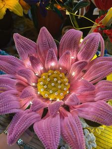 Handmade Pink Flower Showpiece with Lights