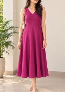 Elegant Magenta ALine dress
