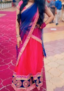 Vibrant Pink & Blue Lehenga Choli