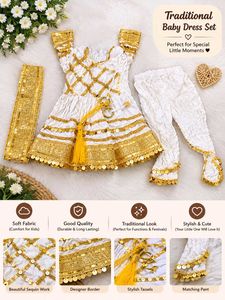 Sparkly White &amp; Gold Ethnic Set