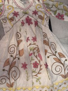 White Embroidered Ethnic Gown