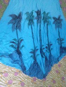 Bohemian Blue Palm Tree Dress