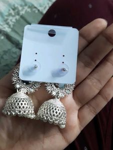 Stunning Silver Jhumka Earrings
