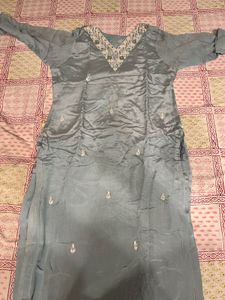 Elegant sky blue Embroidered Kurta