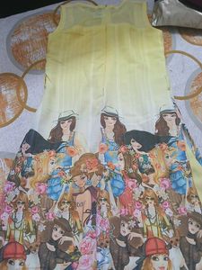 Yellow Printed Kurta Set