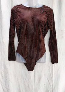 I. Velvet Ribbed Bodysuit
