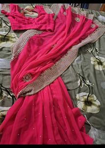 Vintage Pink Embroidered Saree 💕