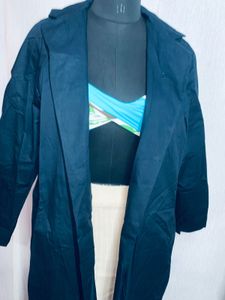 Stylish Black Trench Coat lenth 46