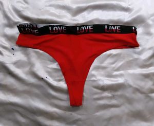Red 'Love' Thong panty