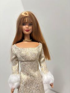 Vintage Barbie Doll with Glitter Dress