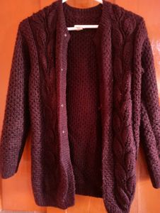 Burgundy Knit Cardigan