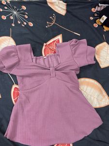 Chic Puff Sleeve Knot Front Top