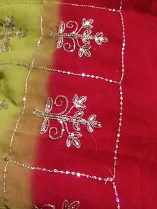 Green pink saree with blouse 44 inch Android